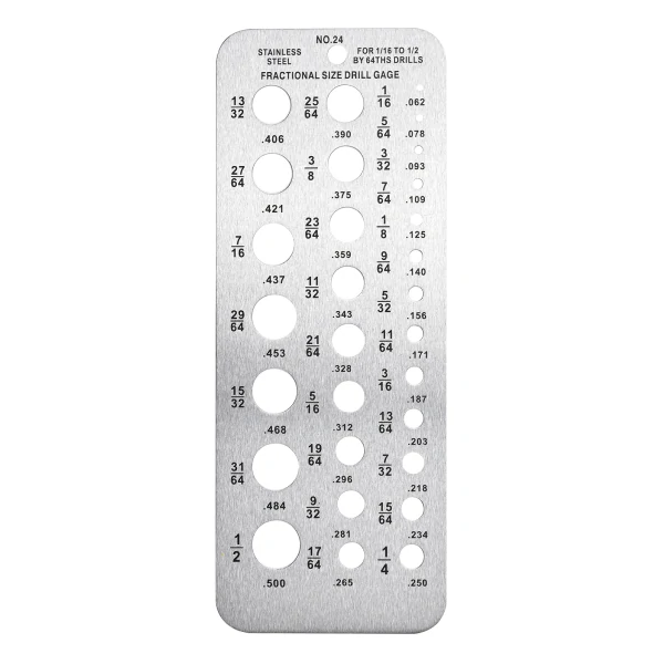 29-Hole Bolt Dropper Drill Gauge | Stainless Steel | For 1/16 to 1/2 Bits & Bolts