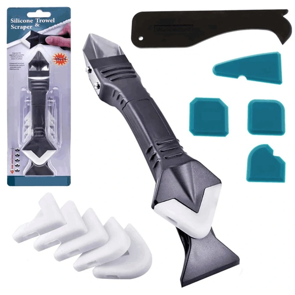 12 Piece Caulking Tool Kit - 3-in-1 Finishing Tool, Sealant Nozzle & Scraper