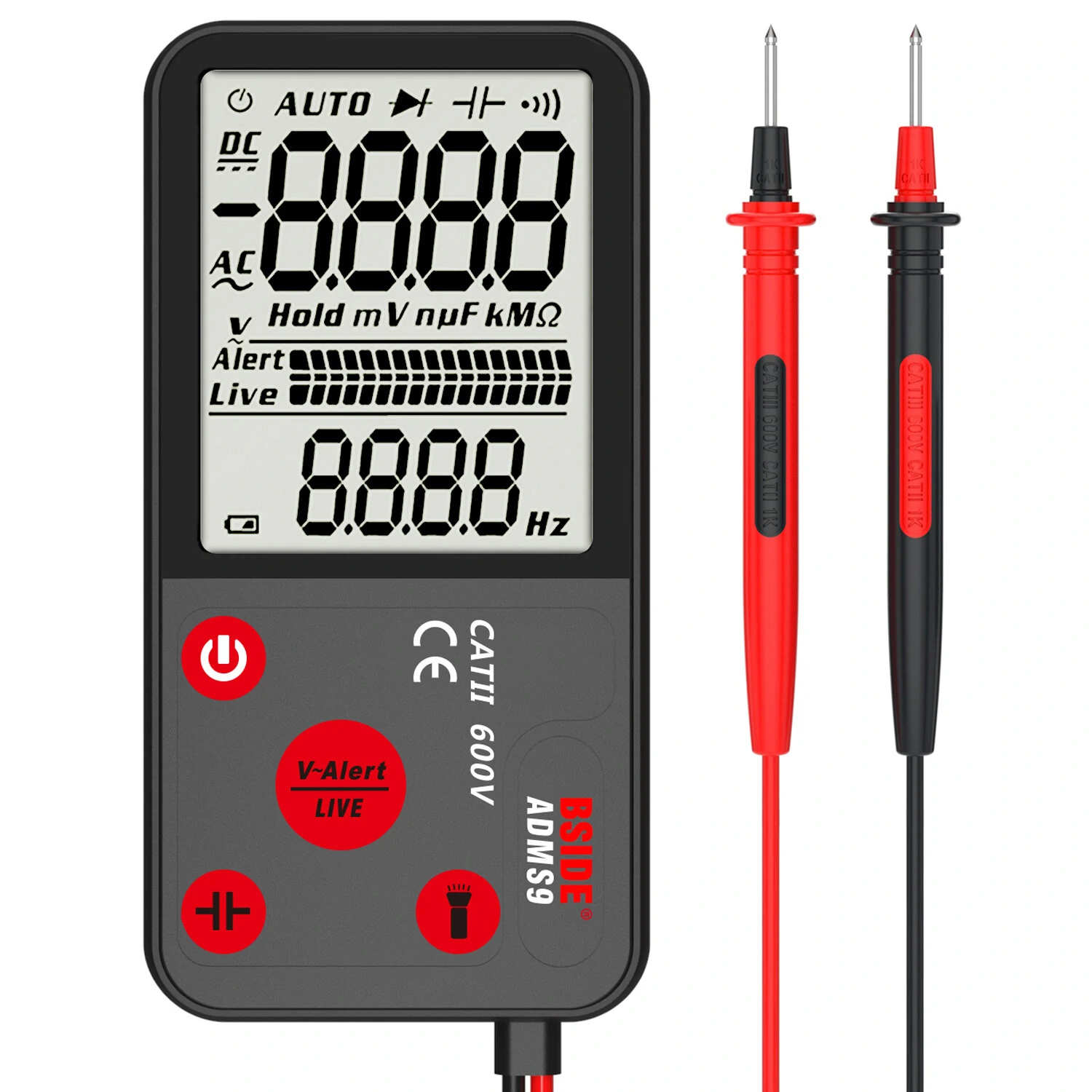 BSIDE ADMS9 Mini Digital Multimeter - Voltage Tester with NCV & Continuity Test