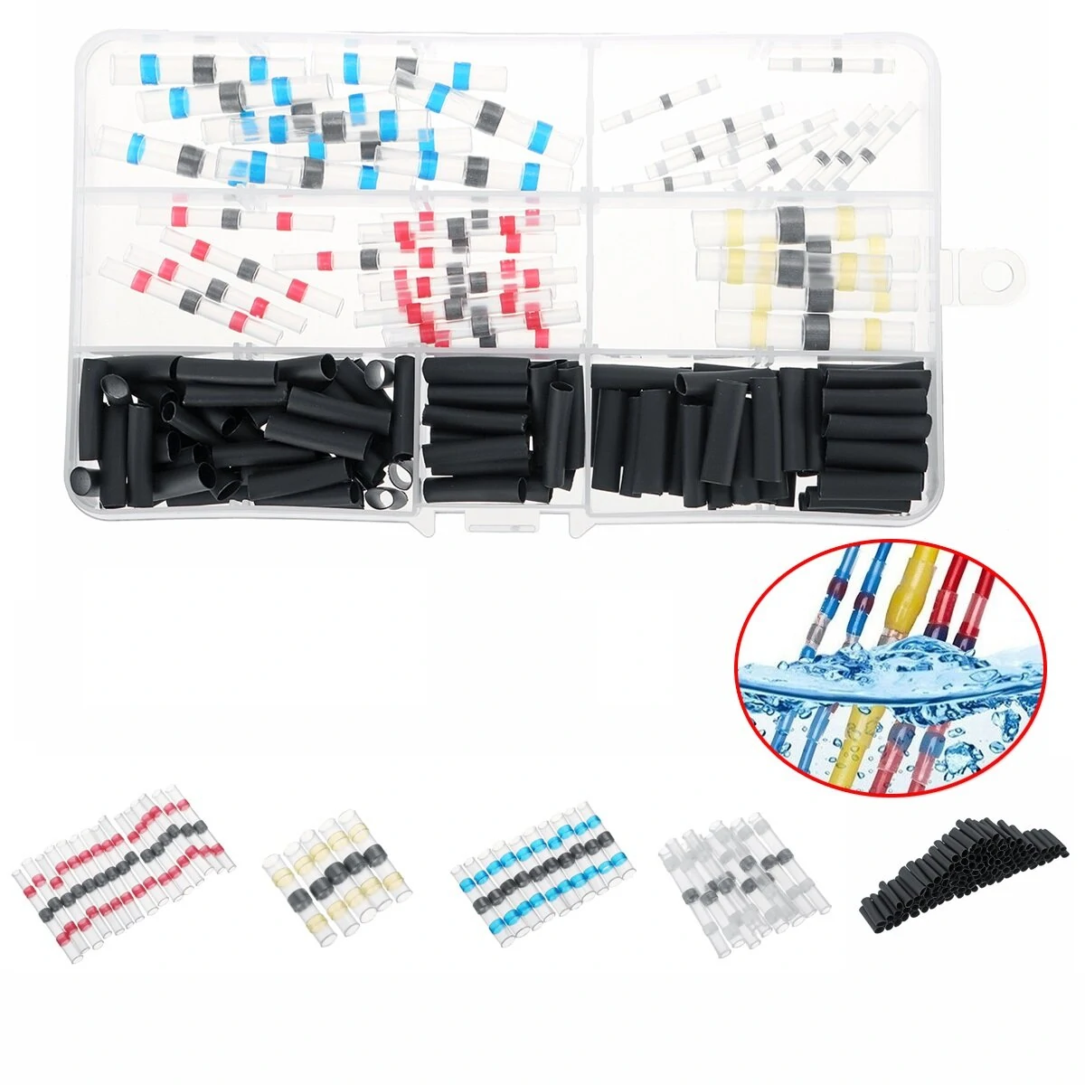 Solder Sleeve Heat Shrink Butt Connector - 150pcs Waterproof Wire Splice Terminal