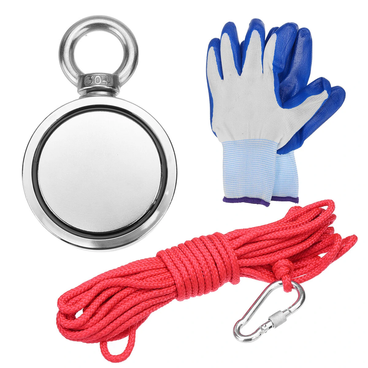 NEOGADGETS 75mm Dual Side 500KG Magnet - 10M/20M Rope Salvage Tool | Fishing Magnet