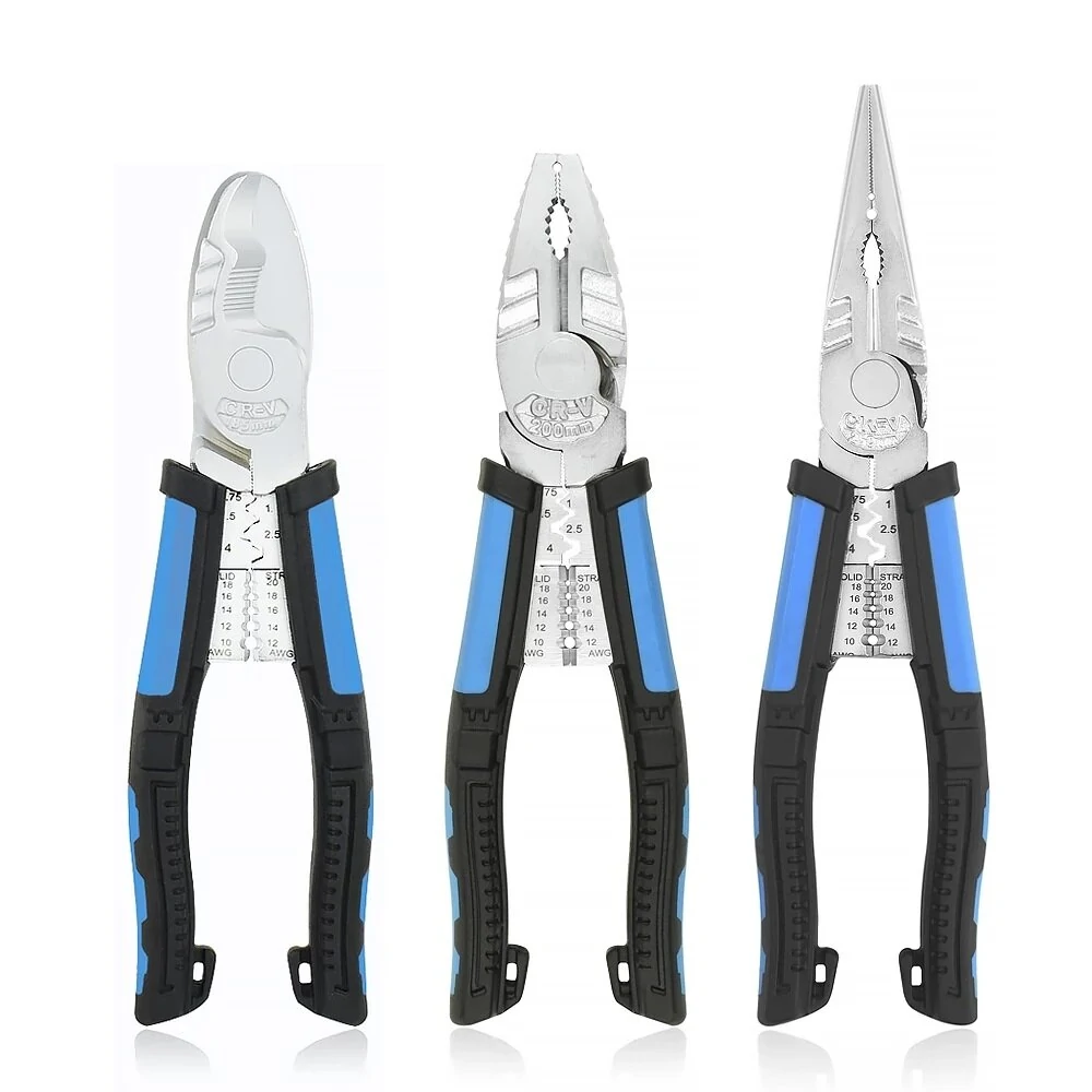 Drillpro 8-Inch Multitool Pliers | Wire Stripper, Cutter & Crimper - DIY Hand Tool