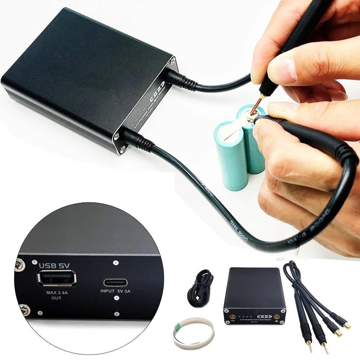 DIY Spot Welder Handheld Portable - 18650 Battery Welding Machine with Pen & Nickel Strip
