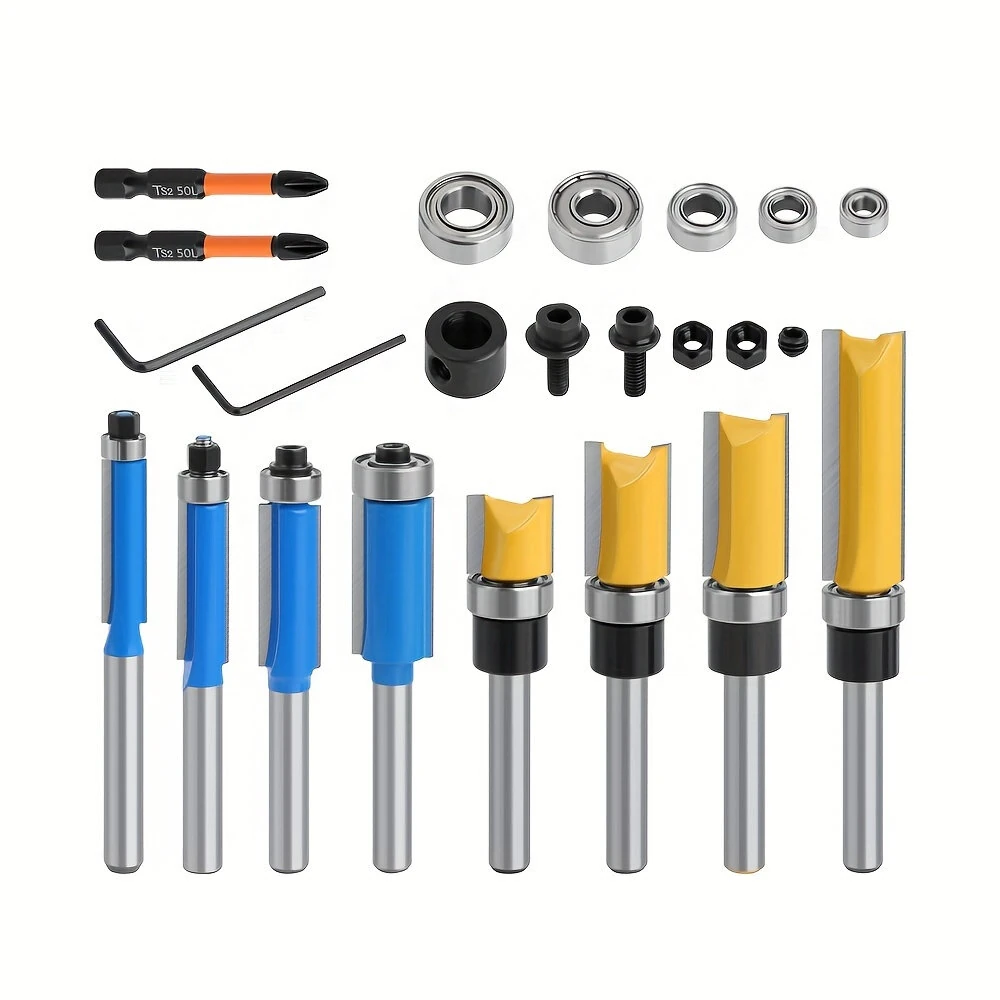 MLCS 16pc Router Bit Set - 1/4 Shank, Carbide-Tipped | Wood Trimming & Grooving