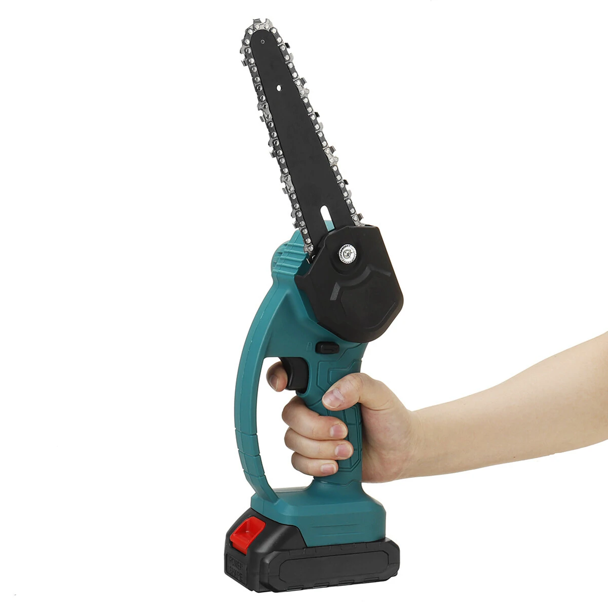 BRAVOBRO 6 Inch Cordless Electric Chain Saw | One-Hand Woodworking Tool w/ 1 or 2 Batteries 98VF/68VF