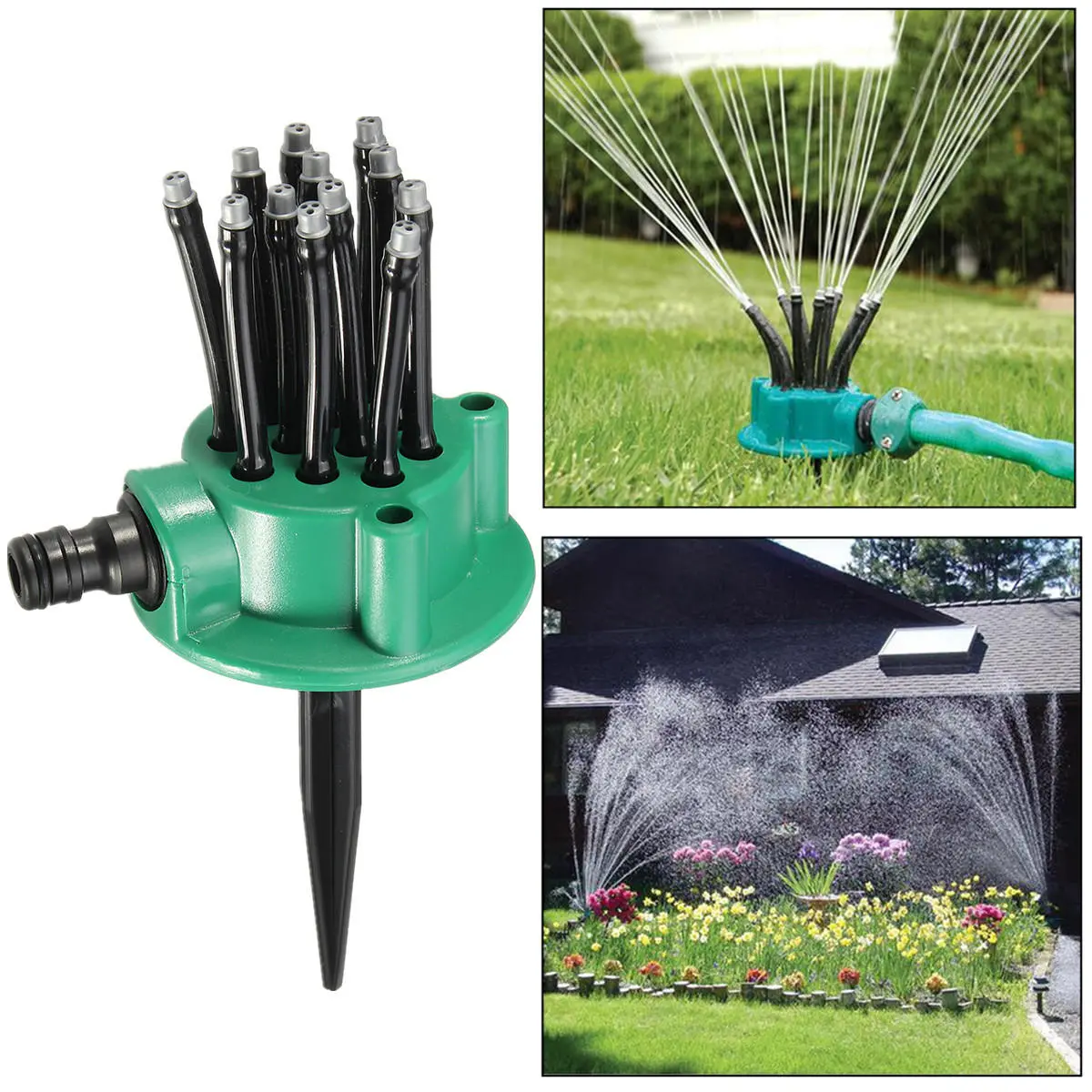 Flexible Sprinkler Noodlehead Sprayer - Lawn Garden Irrigation Spray with Stand