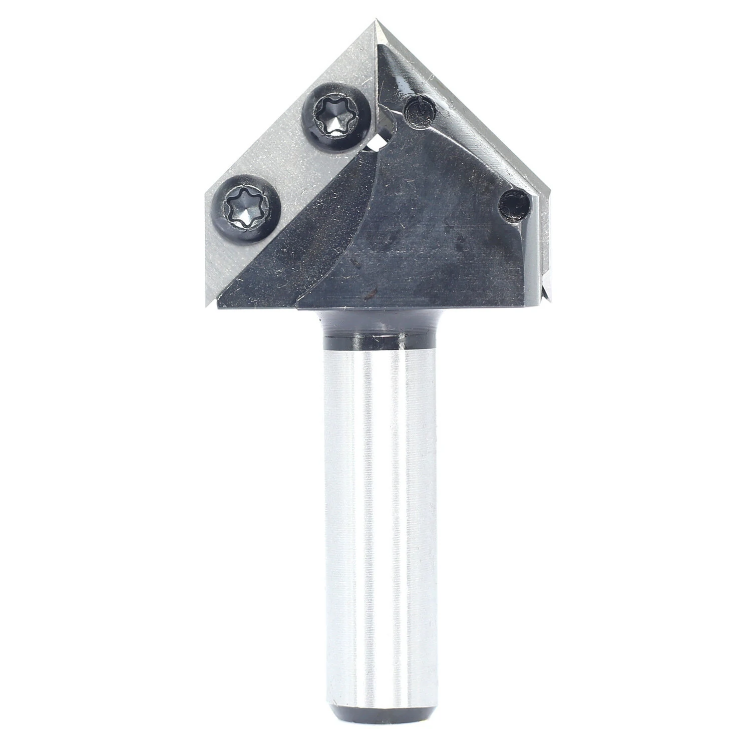 Carbide Insert V-Groove Router Bit - 1/2 & 1/4 Inch 90 Degree Dual Blades for Wood CNC Carving