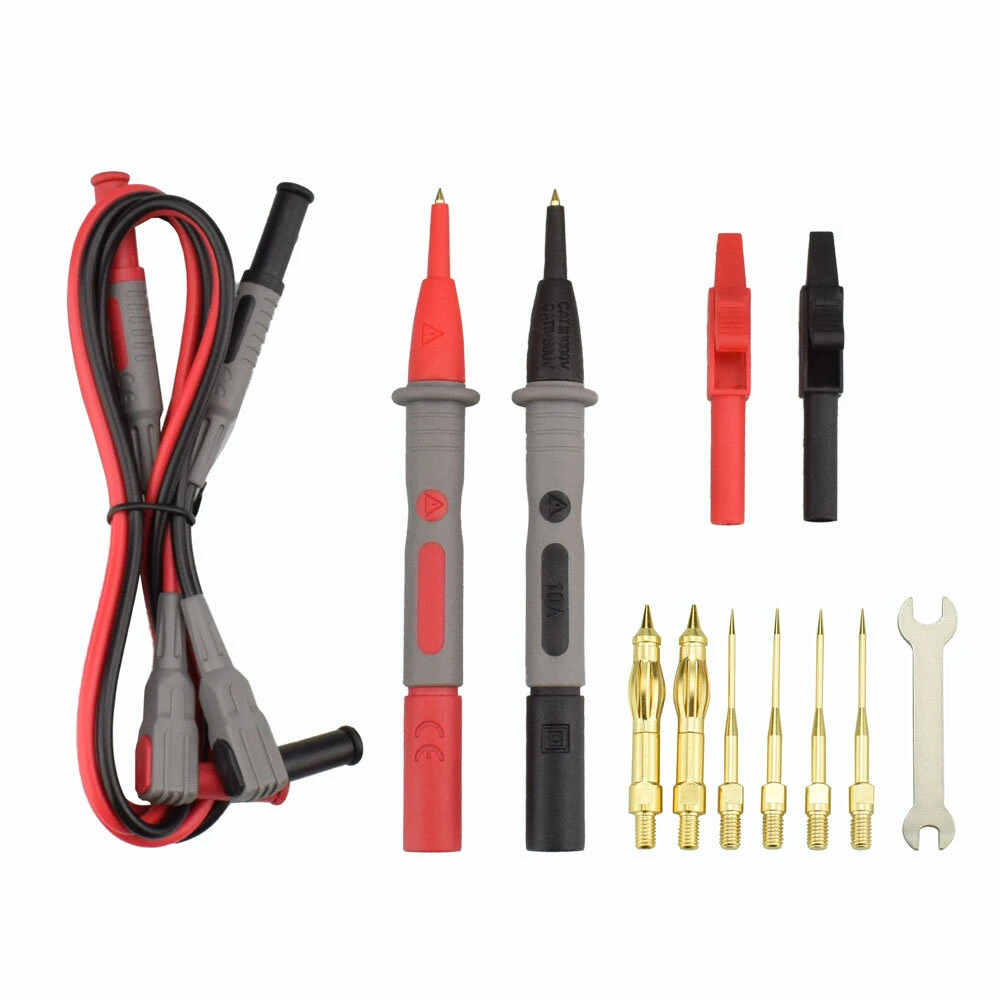 NEWACALOX Multimeter Pen Test Probe - Gold Plated Super Sharp Kit | Digital Pen Probe Extension Line