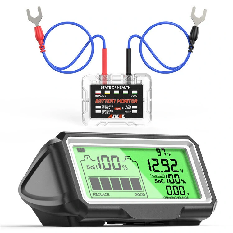 ANCEL BM200 PRO Car Battery Tester - 12V LED Monitor with HUD Display | Waterproof
