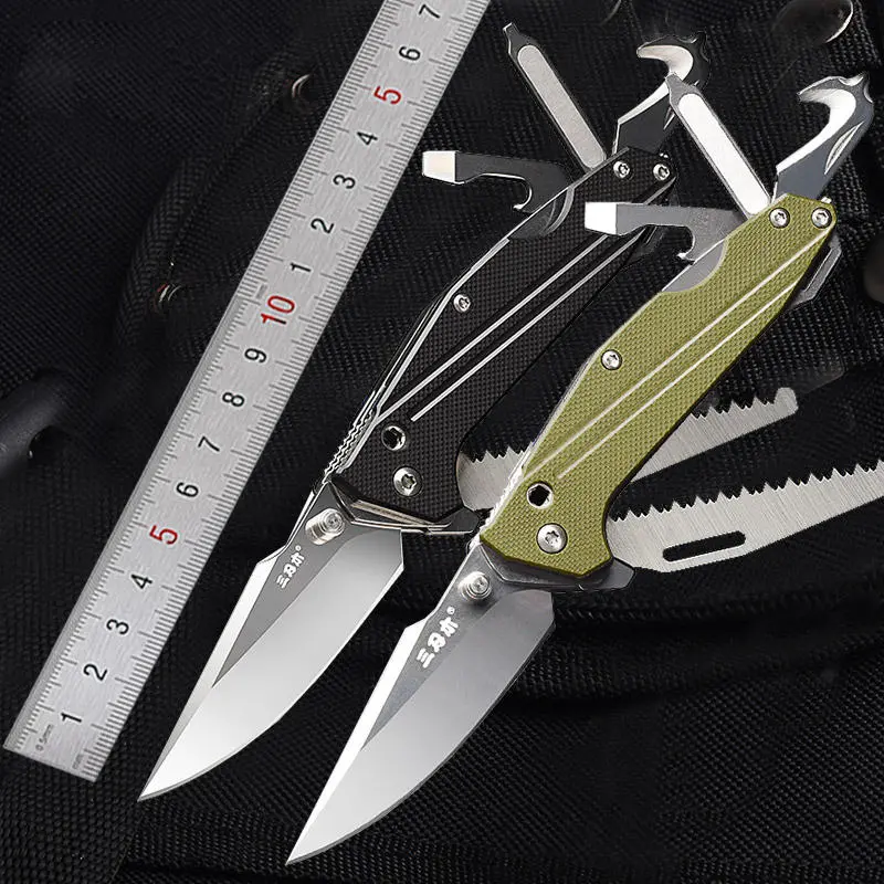 Sanrenmu 7116 Multifunctional Folding Tool | Camping Survival EDC with Screwdriver & Bottle Opener