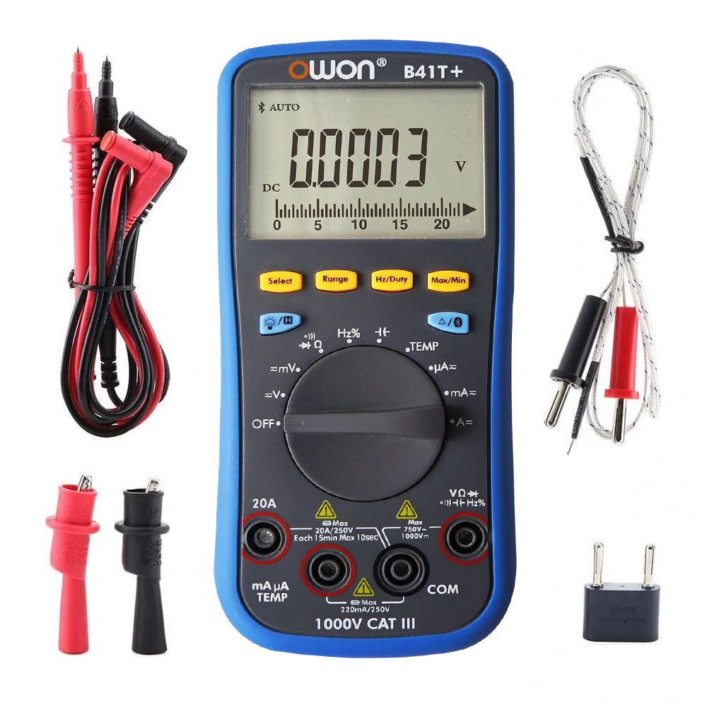 OWON B41T+ Digital Multimeter - Bluetooth True RMS Tester | 3-in-1 Datalogger