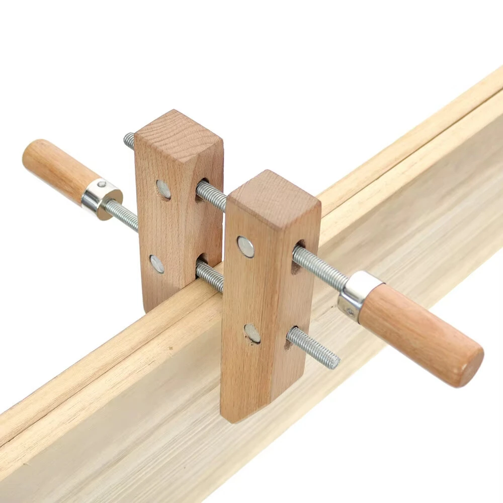 Wood Hand Screw Clamp - 8/10 Inch Parallel Jaw - Adjustable Hardwood Tool