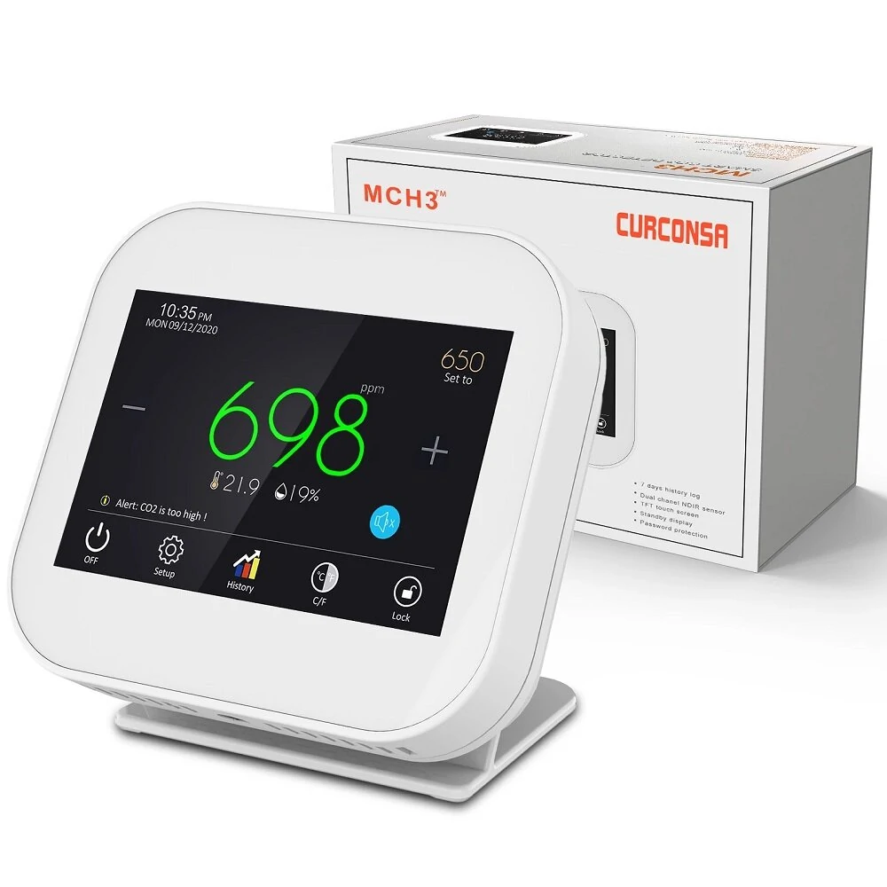 CO2 Gas Tester - 0-9999PPM Air Quality Monitor with 3.5 Touch Screen