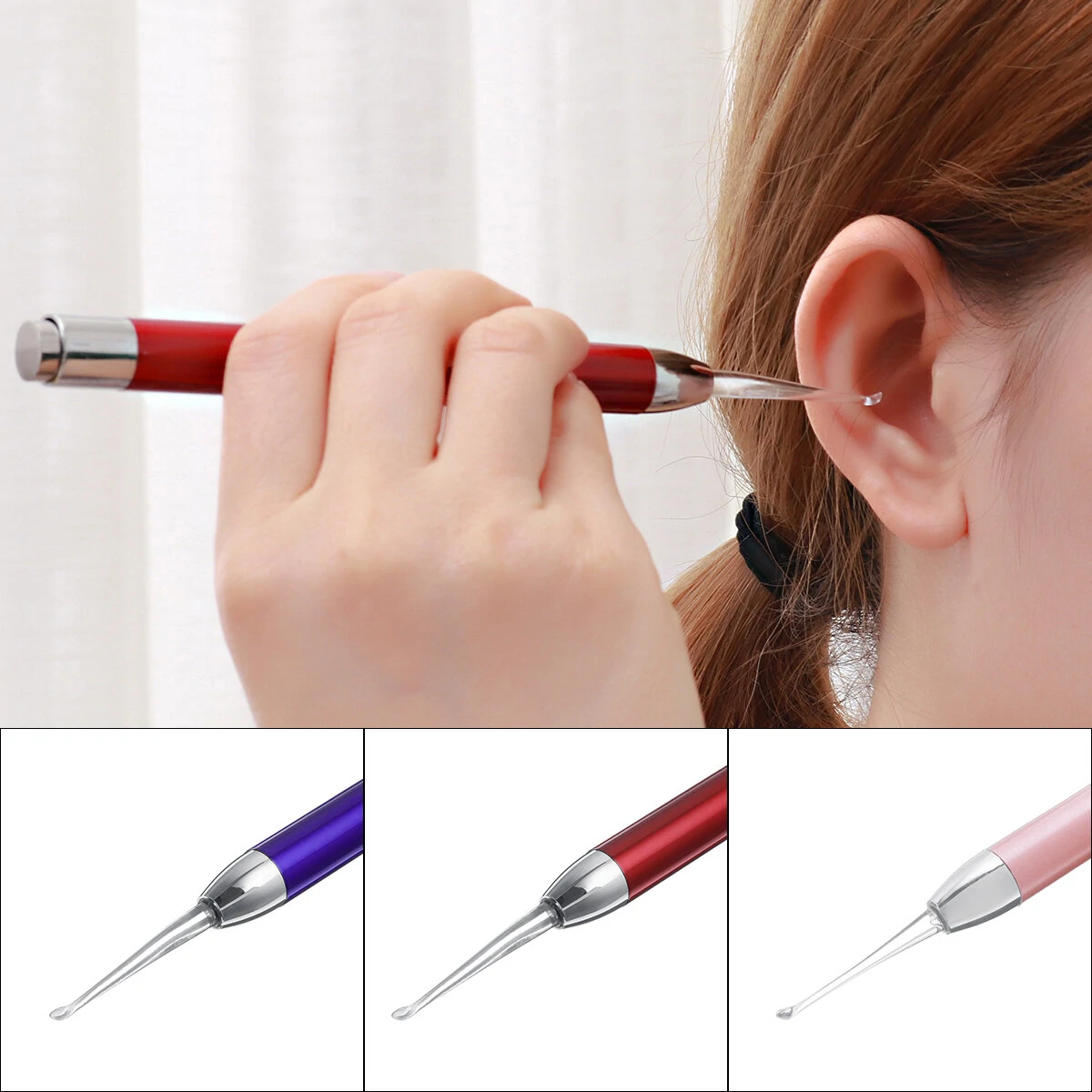 LED Flashlight Earpick - Ear Wax Remover Tool for Kids & Adults with Light