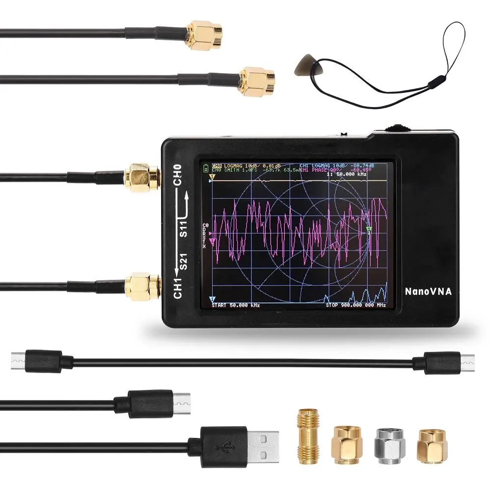 NanoVNA Vector Network Analyzer 50KHz-1.5GHz | Digital Touch Screen | HF VHF UHF Antenna Analyzer
