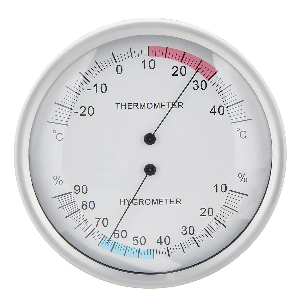 Two in One Wall Hanging Barometer Thermometer Hygrometer - 132mm Home Weather Station
