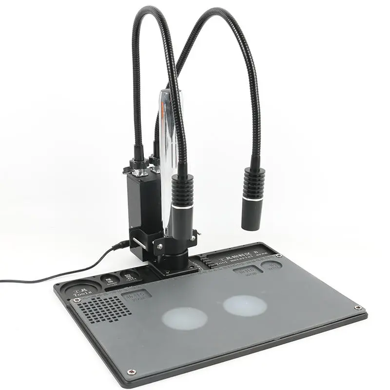 AmScope 6W 6500K LED Gooseneck Illuminator | Dual Spot & Fill Light for Stereo Microscopes