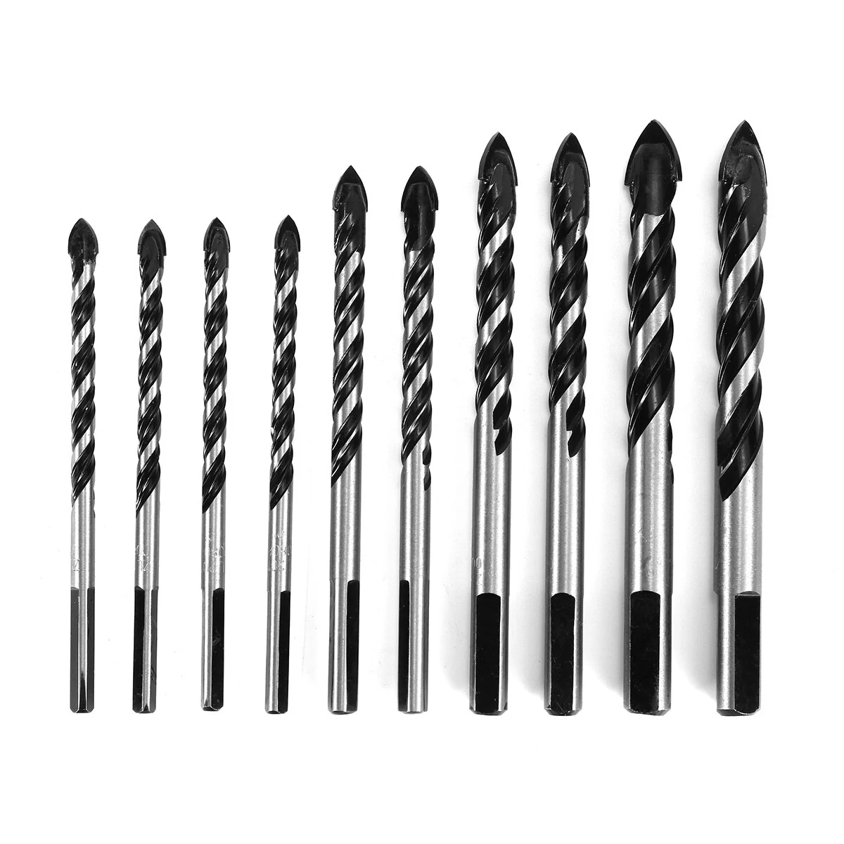 Tungsten Carbide Drill Bit Set - 10Pcs for Tile, Concrete, Glass & Wood