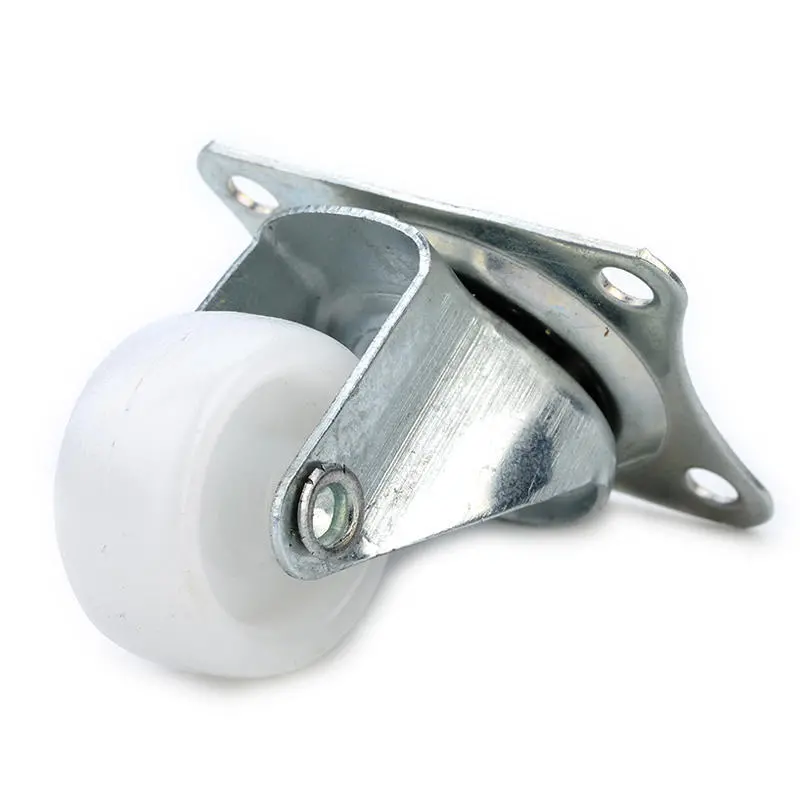 4Pcs 10KG Universal Swivel Casters - 1 Inch White PP Nylon Wheels for Furniture & Trolley