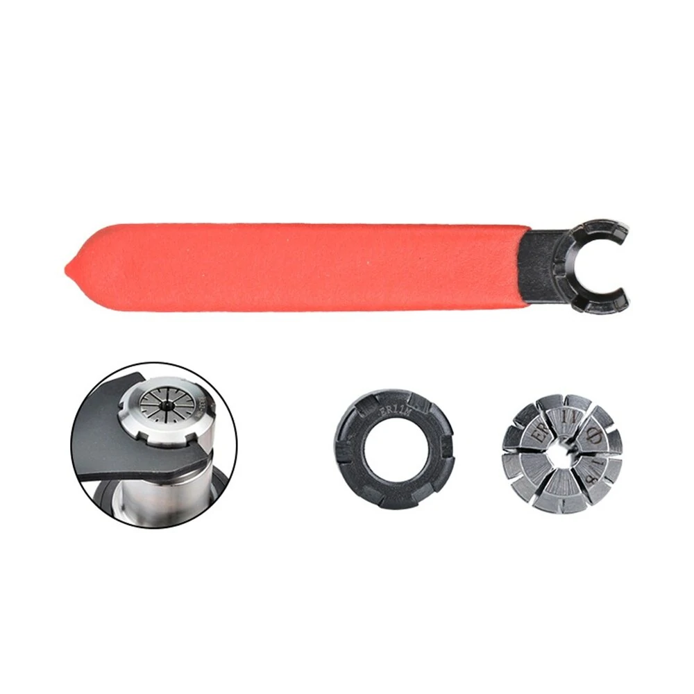 Machifit ER11 Collet Chuck Set - 3pcs with 1/4 & 1/8 Inch Collets | M Type Nut & Wrench