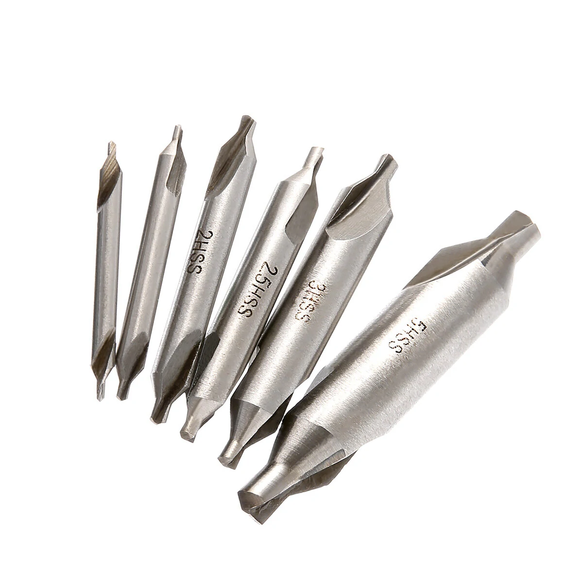 Drillpro 6pcs HSS Center Drill Bits Set | 60 Degree 1-5mm Countersink Bit