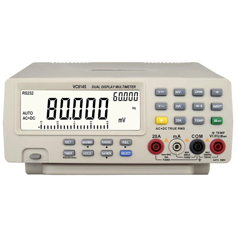 DM8145 Digital Multimeter - 4 7/8 Bench Top | 1000V 20A 80000 Counts Auto Range
