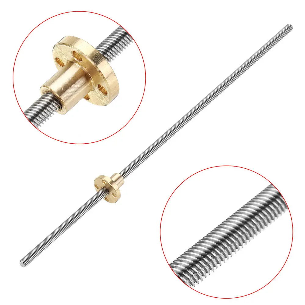 Machifit T6 Lead Screw 300mm Length | 6mm Thread 1mm Pitch with Copper Nut