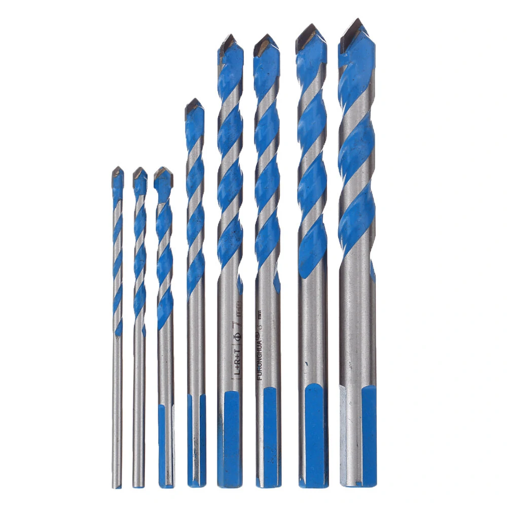 Drillpro 8Pcs Carbide Tip Drill Bit Set | For Concrete Tile Wood Metal