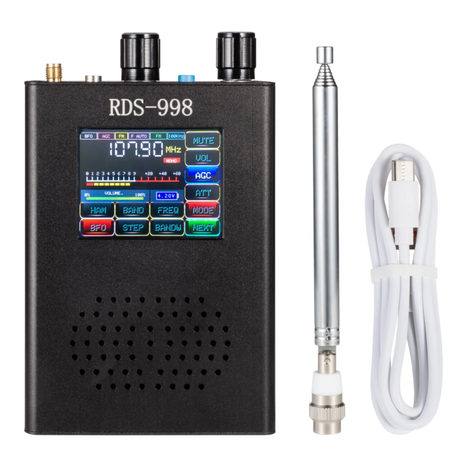 RDS998 SI4732 Ham Radio Receiver | FM MW LW SW SSB USB LSB BFO | Color TouchScreen