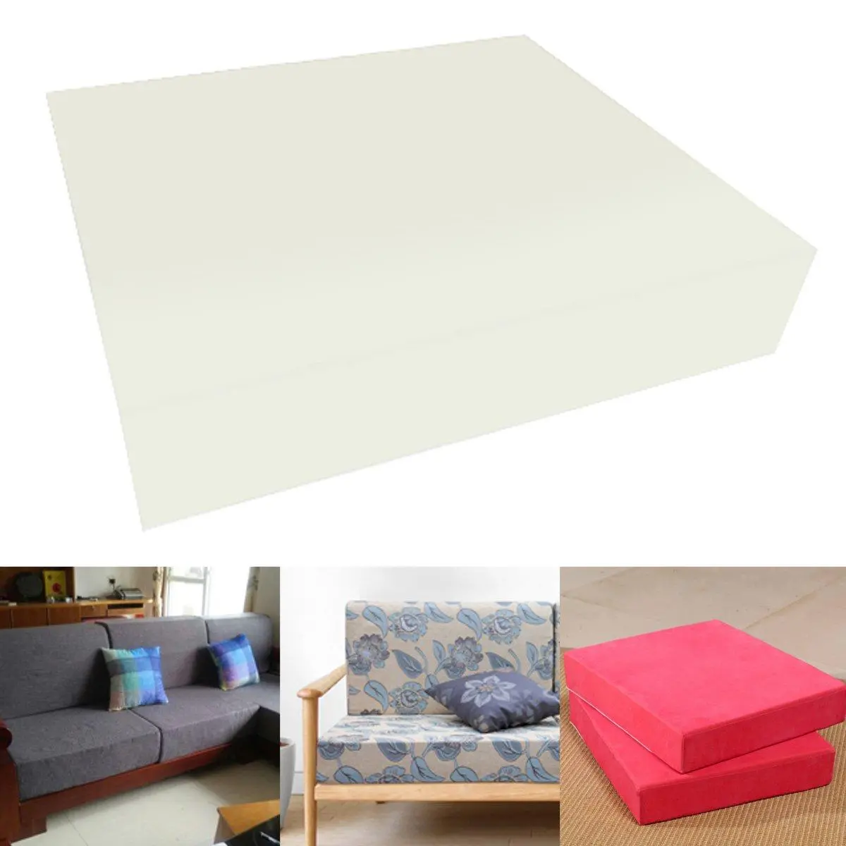 60x60cm Square Foam Sheet - 10cm/12.5cm/15cm Thick Upholstery Cushion Replacement