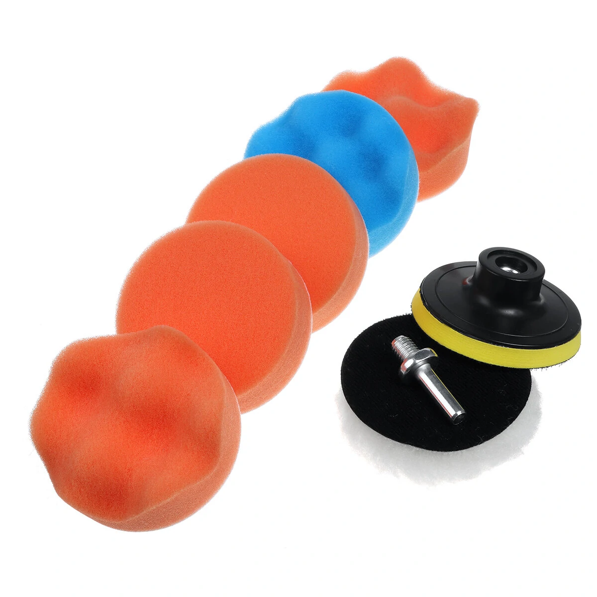 8pcs Car Polishing Buffing Pad Set - 3 to 7 Inch with Drill Adapter | Hand Buffer