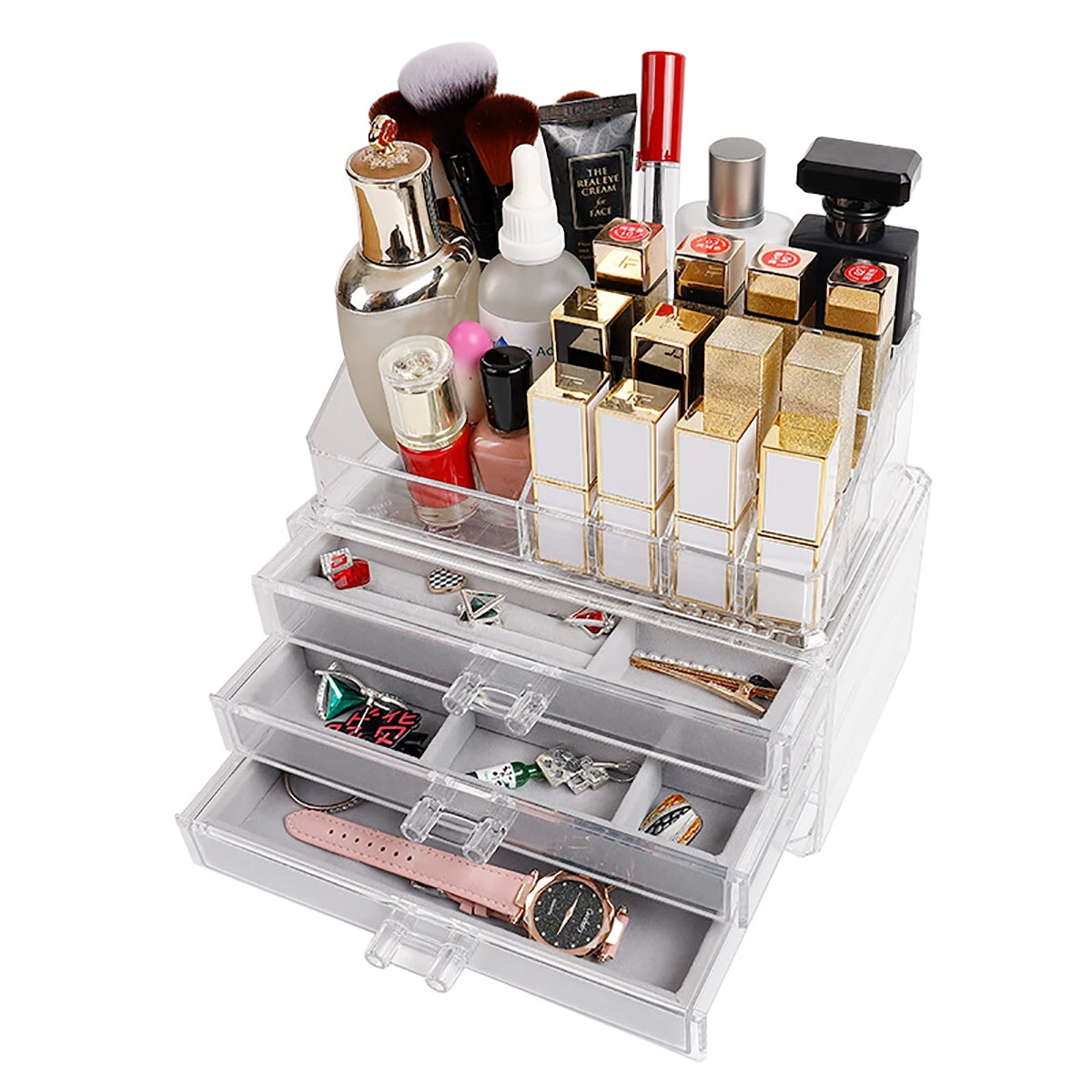 Acrylic Jewelry & Cosmetics Storage Box - Transparent Drawer Organizer