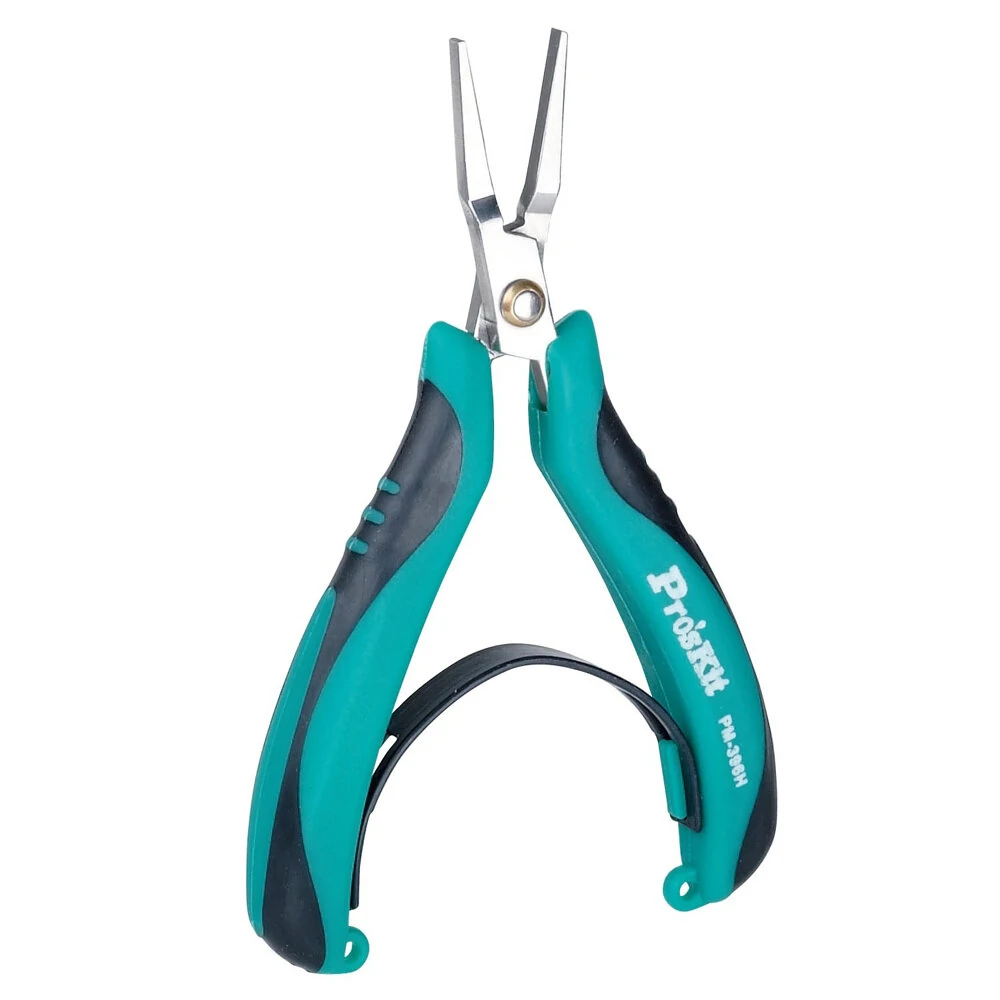 Pro'sKit PM-396H Flat Nose Pliers | Stainless Steel Mini Vise Pointed Nose for Electronics Repair