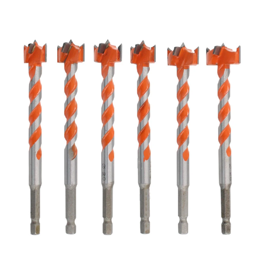 10Pcs Woodworking Hole Opener Set - Alloy Threaded Hex Shank Punch Bits