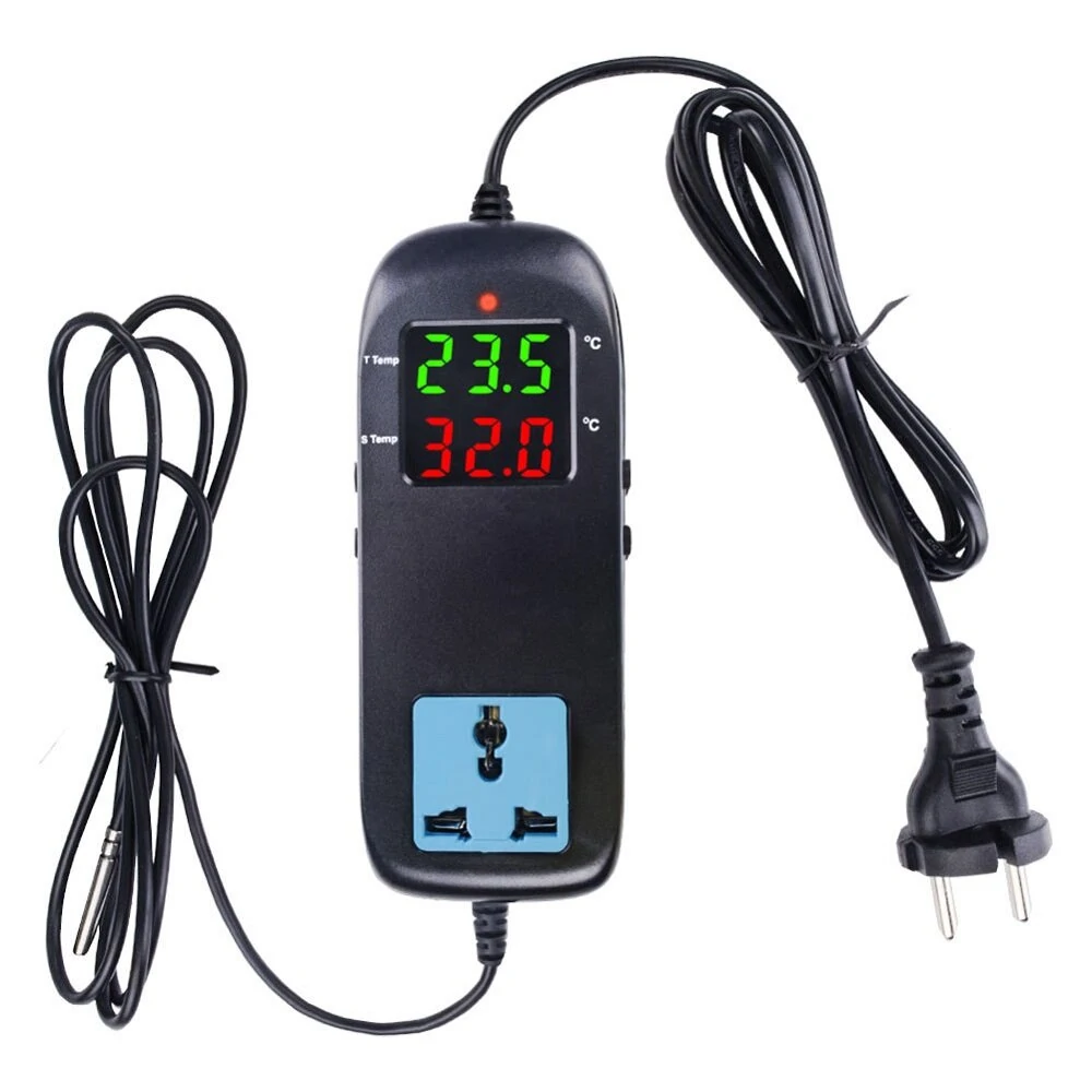 MH2000 Digital Temperature Controller - AC 90-250V with Socket for Home & Lab