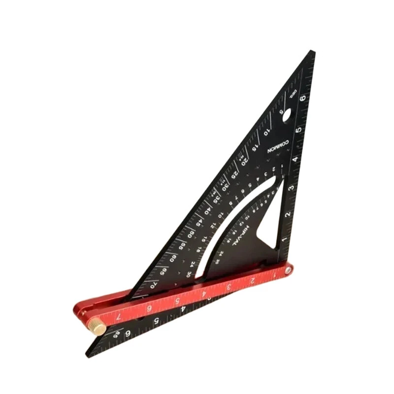 Aluminum Alloy Triangle Ruler - Metric Inch Dual Scale | Thickened Base Precision Angle Measurement Tool
