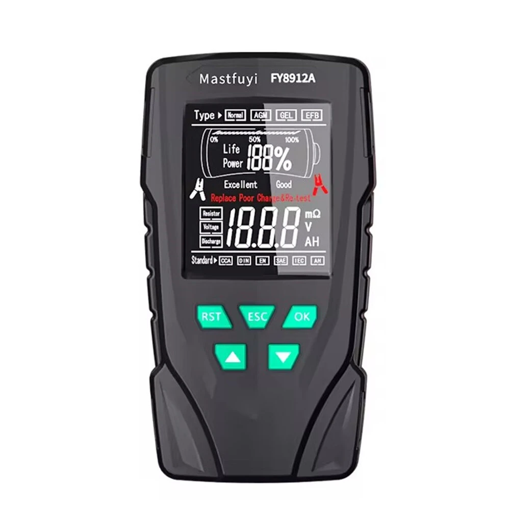 FY8912A Car Battery Tester - 12V/24V 8V-36V for Lead-Acid AGM GEL EFB
