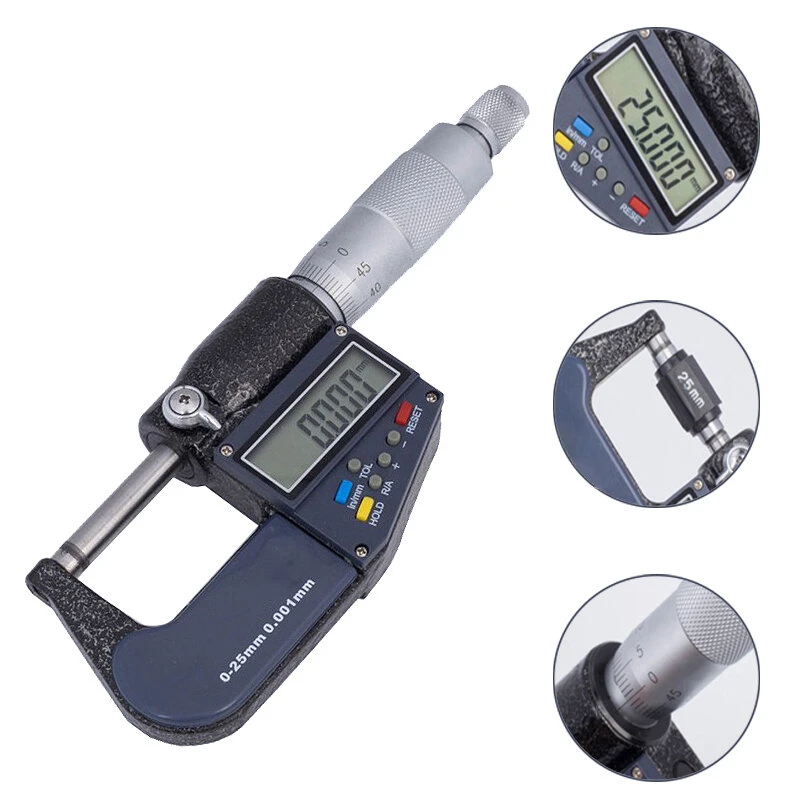 0-25mm Electronic Digital Micrometer | 0.001mm Accuracy | Outside Micrometer Caliper Gauge