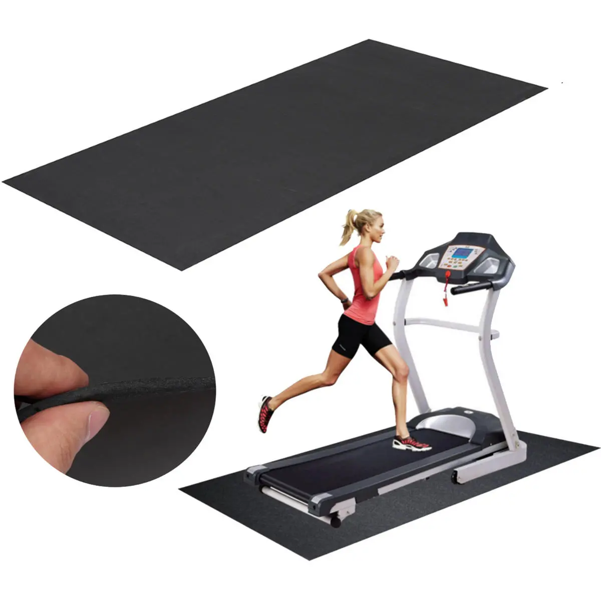 ProForm 150x75cm Treadmill Mat - Black Fitness Mat for Noise Reduction