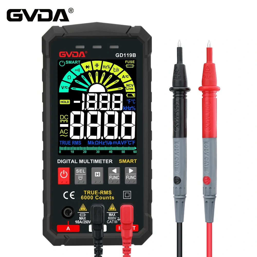 GVDA Digital Multimeter - 600V True RMS AC/DC Voltage Tester with NCV & Capacitance