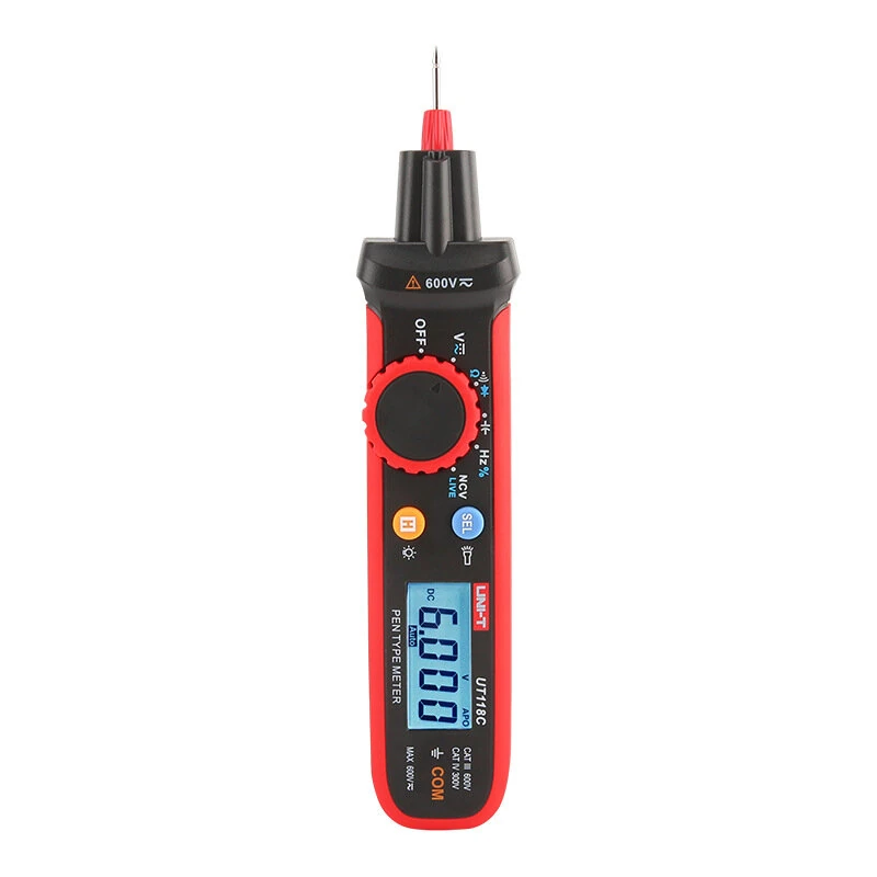 UNI-T UT118C Pen Meter - 600V True RMS Voltmeter | NCV, Capacitance, Resistance