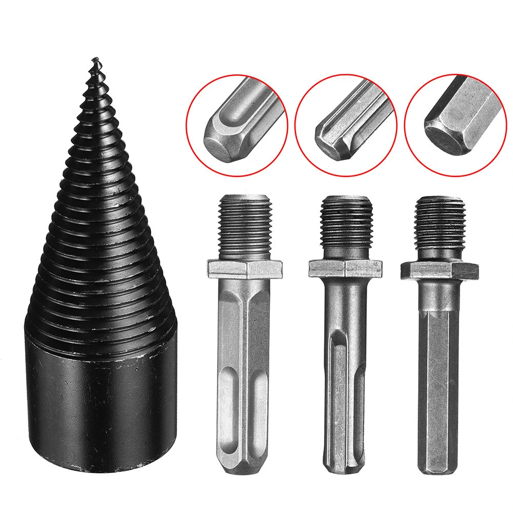 HSS Firewood Drill Bit Splitter - 42mm Cone Bit for Wood Splitting