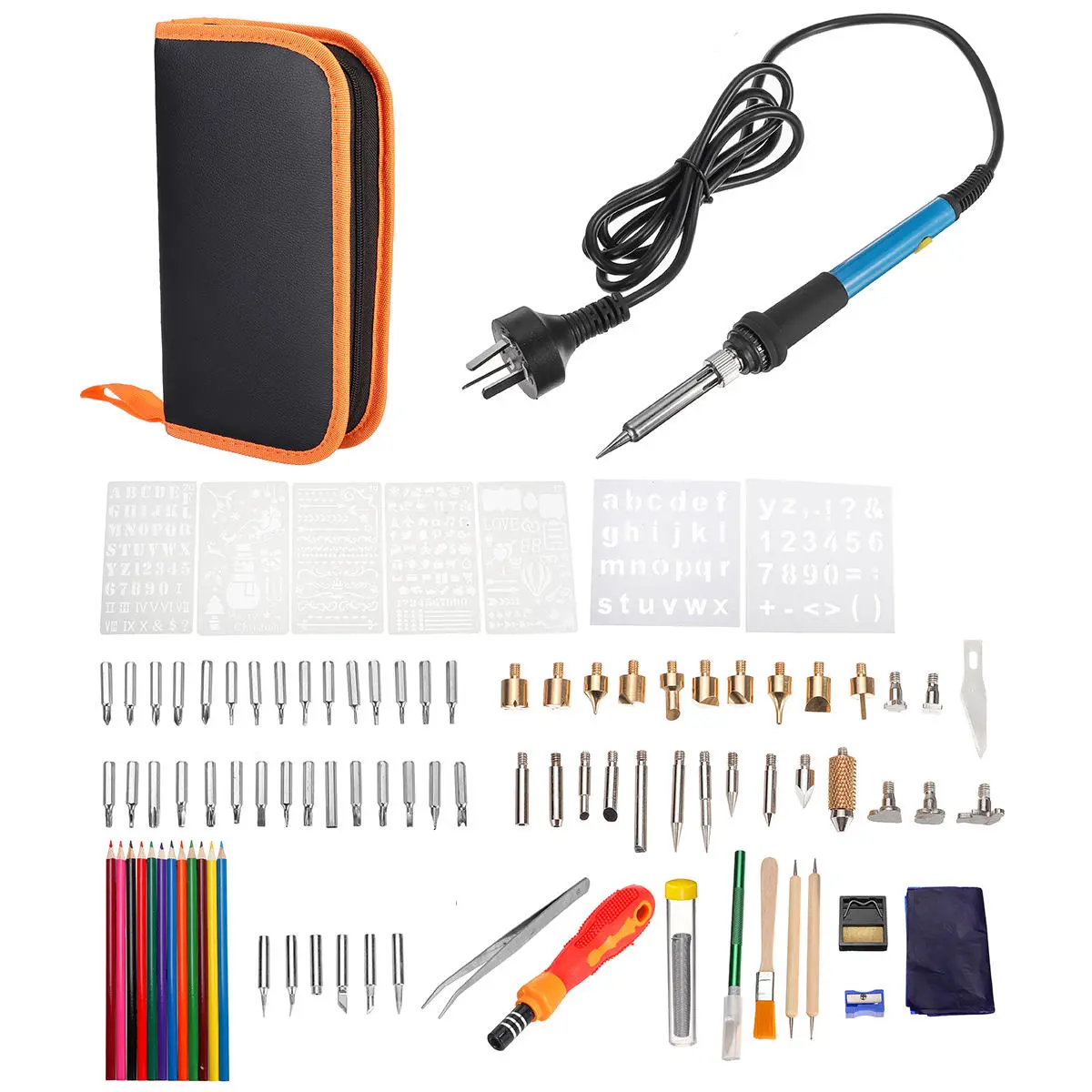 101Pcs Electric Solder Iron & Wood Burning Pen Kit - DIY Pyrography Tool Set