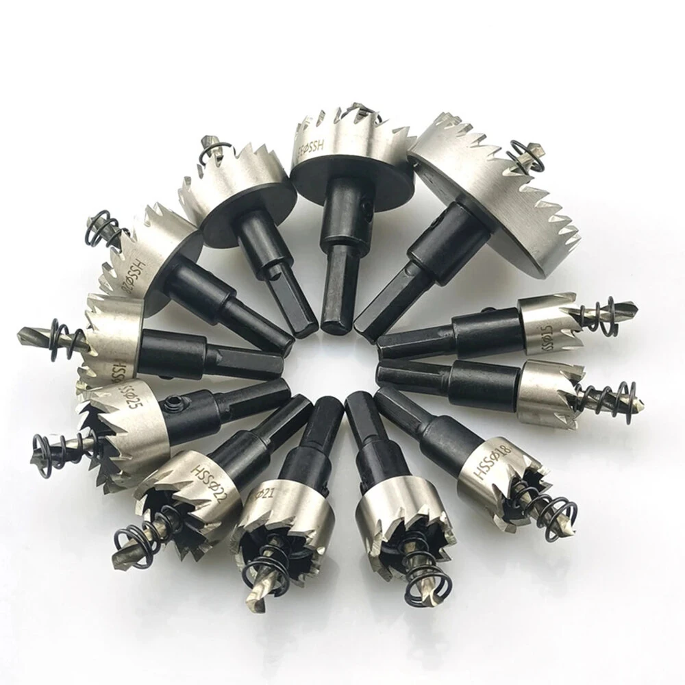 12PCS High-Speed Steel Hole Saw Set | 15-50mm HSS4241 | For 2mm Metal Sheets