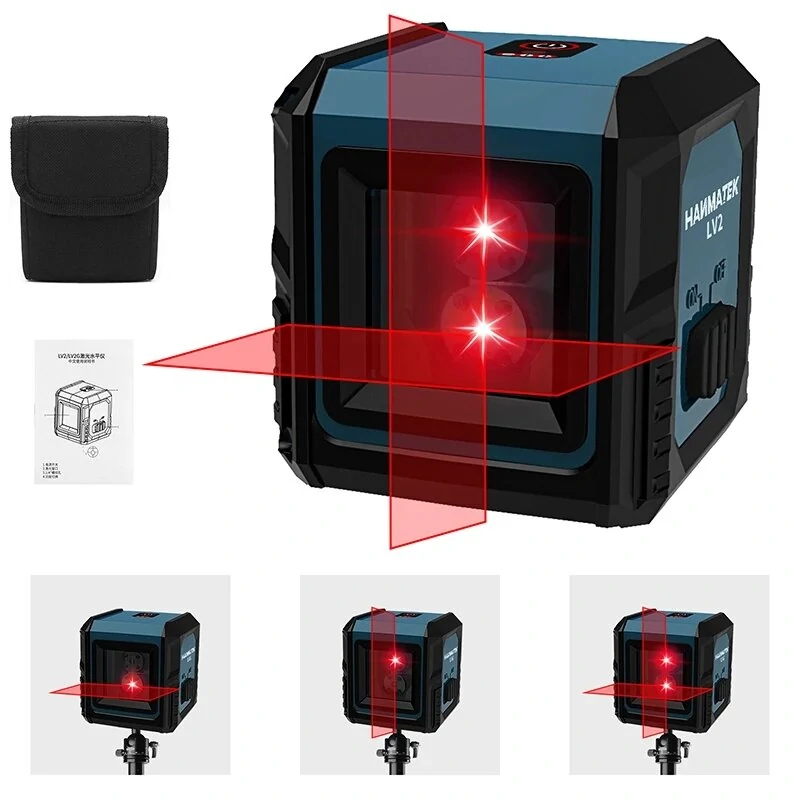 HANMATKE LV2 Laser Level - 2 Line Horizontal/Vertical Self-Leveling