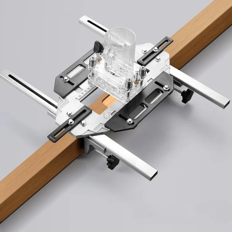 Aluminum Door Hinge Jig Guide - Woodworking Hole Opener & Lock Installation Tool