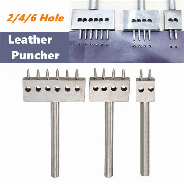 Leather Craft Round Hole Punch Cutter - 8mm Spacing | 2/4/6 Hole Puncher