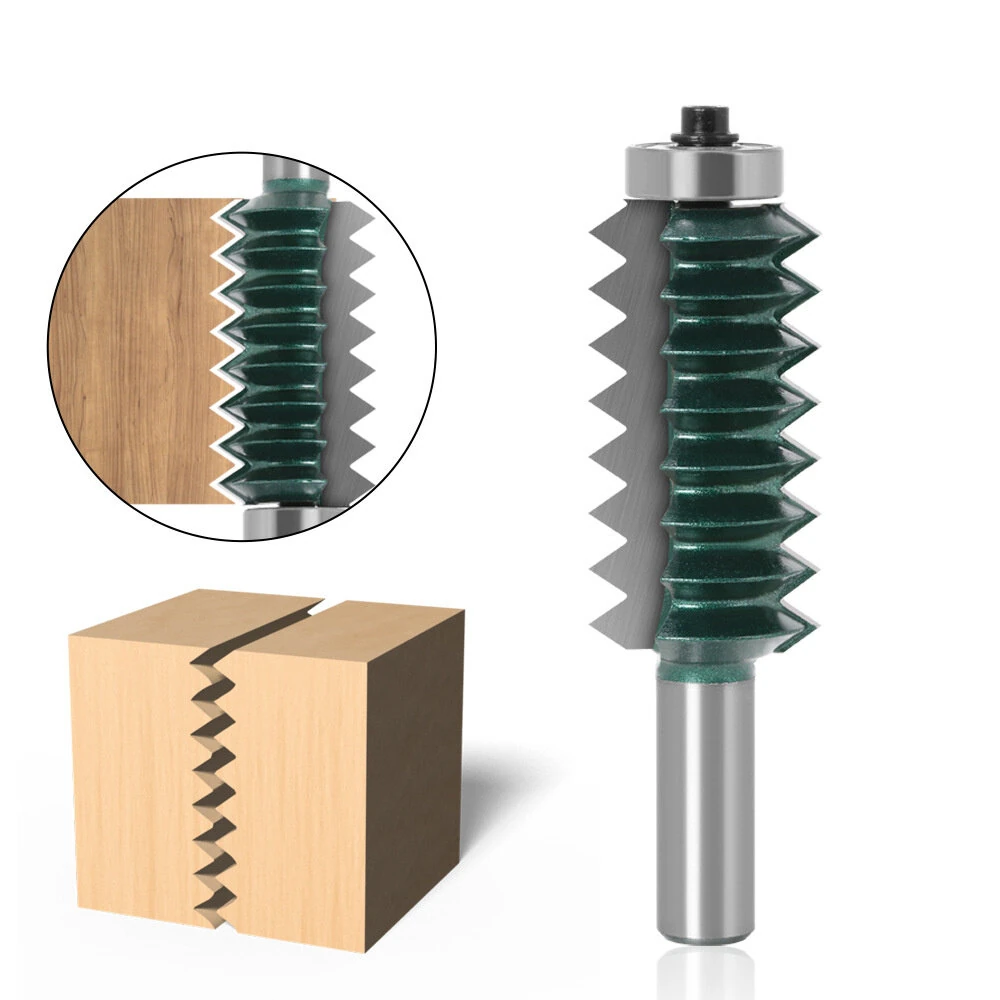 Eagle America 12mm Shank Reversible Finger Joint Router Bit | with Bearing for DIY Furniture