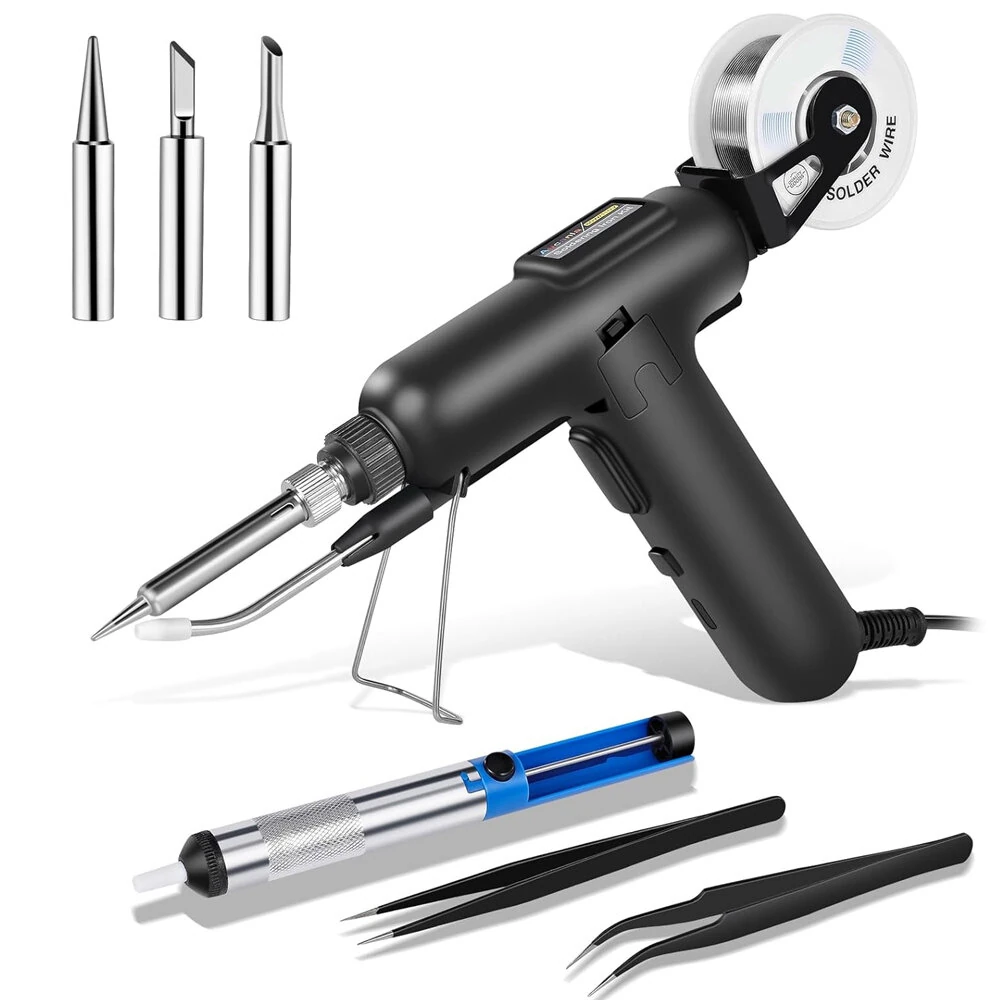 80W Automatic Soldering Iron Kit - 110V/220V with Ceramic Heater for Electronics Repair