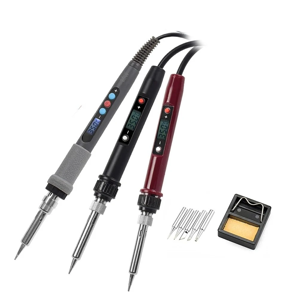 LCD Digital Soldering Iron Station 60W/80W/90W Adjustable - 110V/220V Thermostat Welding Repair Tool
